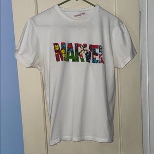 Marvel Cotton White Tee with Colorful Character Design